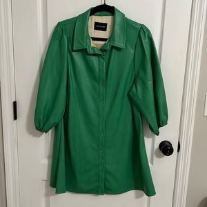 Green midi shirt dress